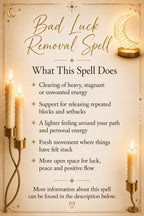 Bad Luck Removal Spell ritual details