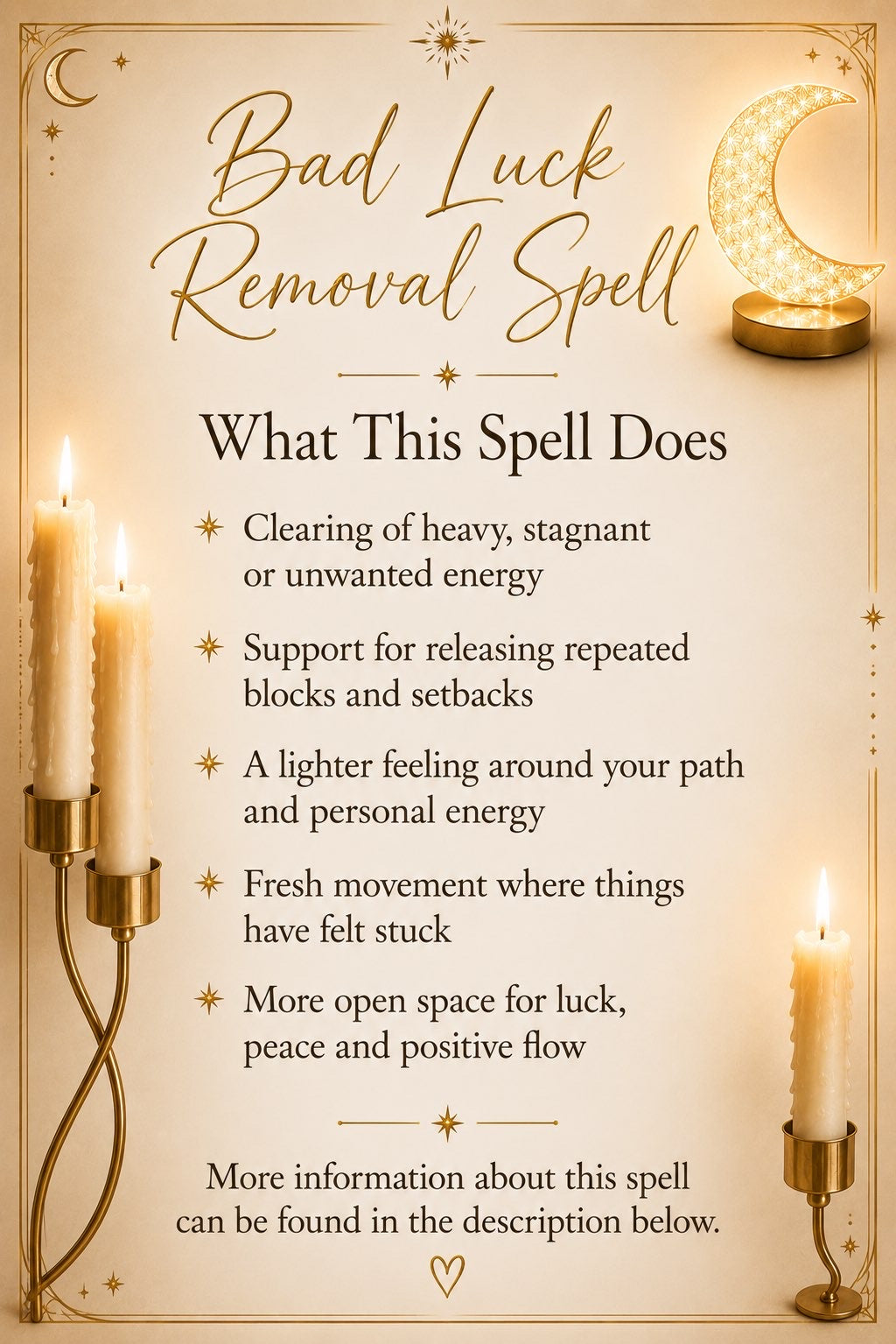 Bad Luck Removal Spell ritual details