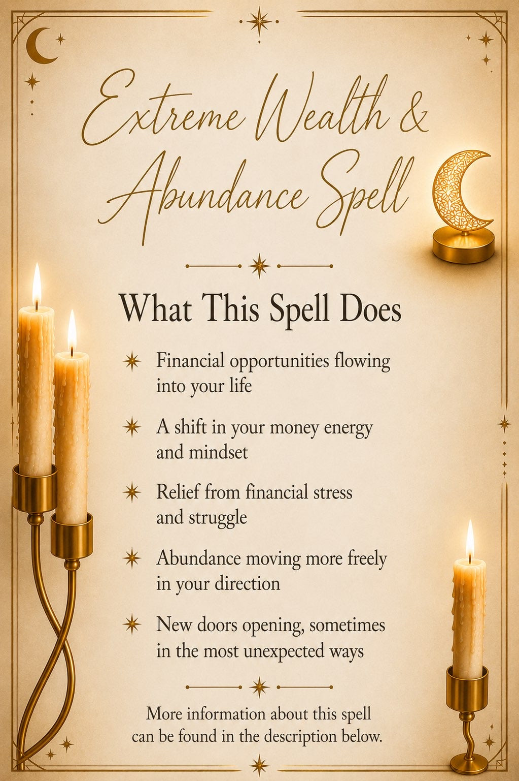 Extreme Wealth and Abundance Spell ritual details