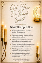 Get Your Ex Back Spell ritual details