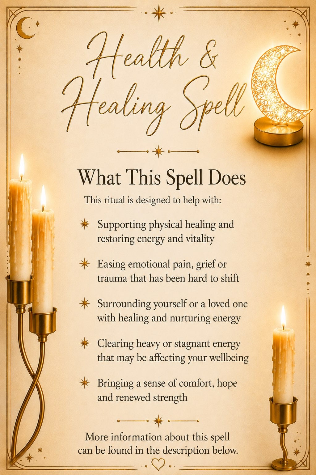 Health and Healing Spell ritual details