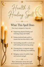 Health and Healing Spell ritual details