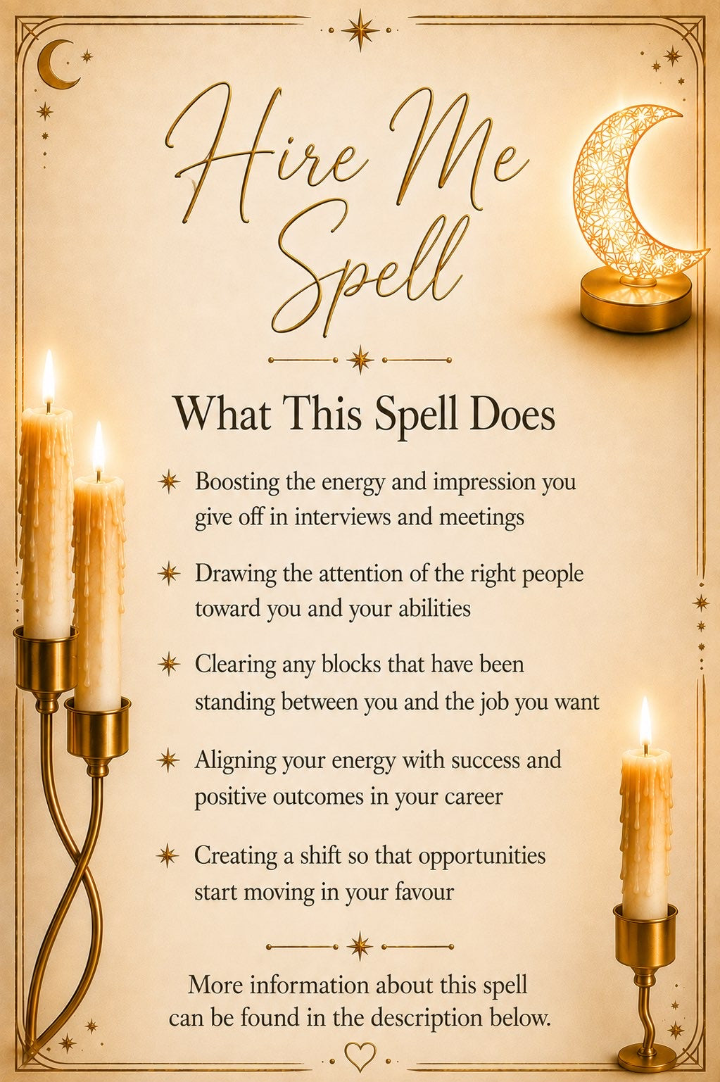 Hire Me Spell ritual details