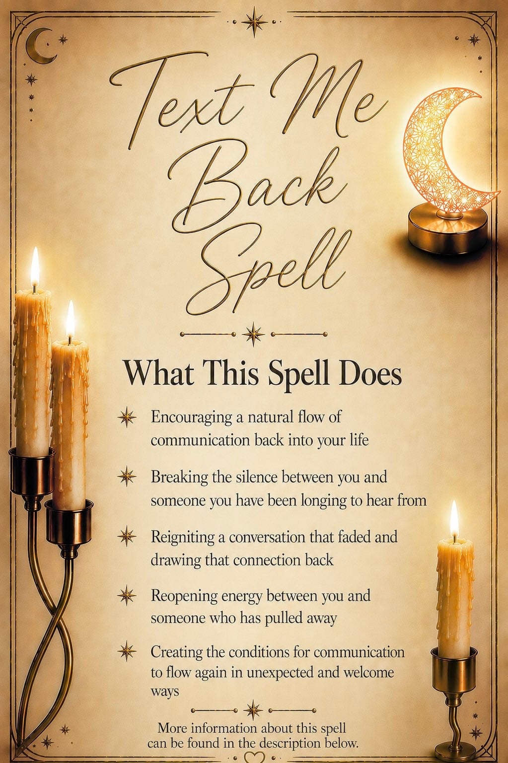 Text Me Back Spell ritual details