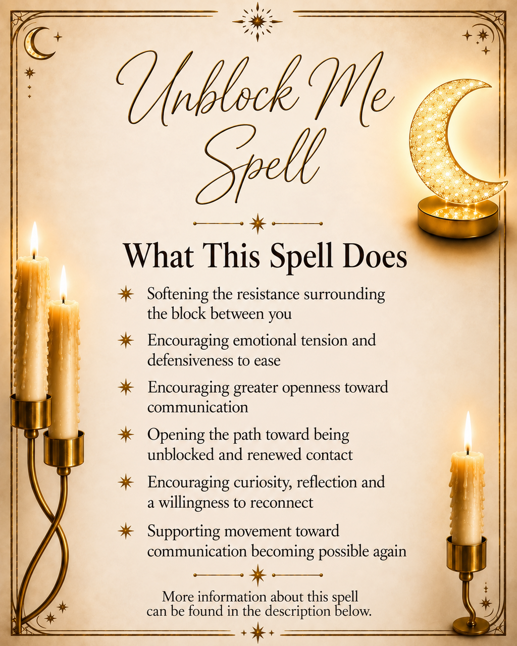 Unblock Me Spell ritual details