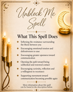 Unblock Me Spell ritual details